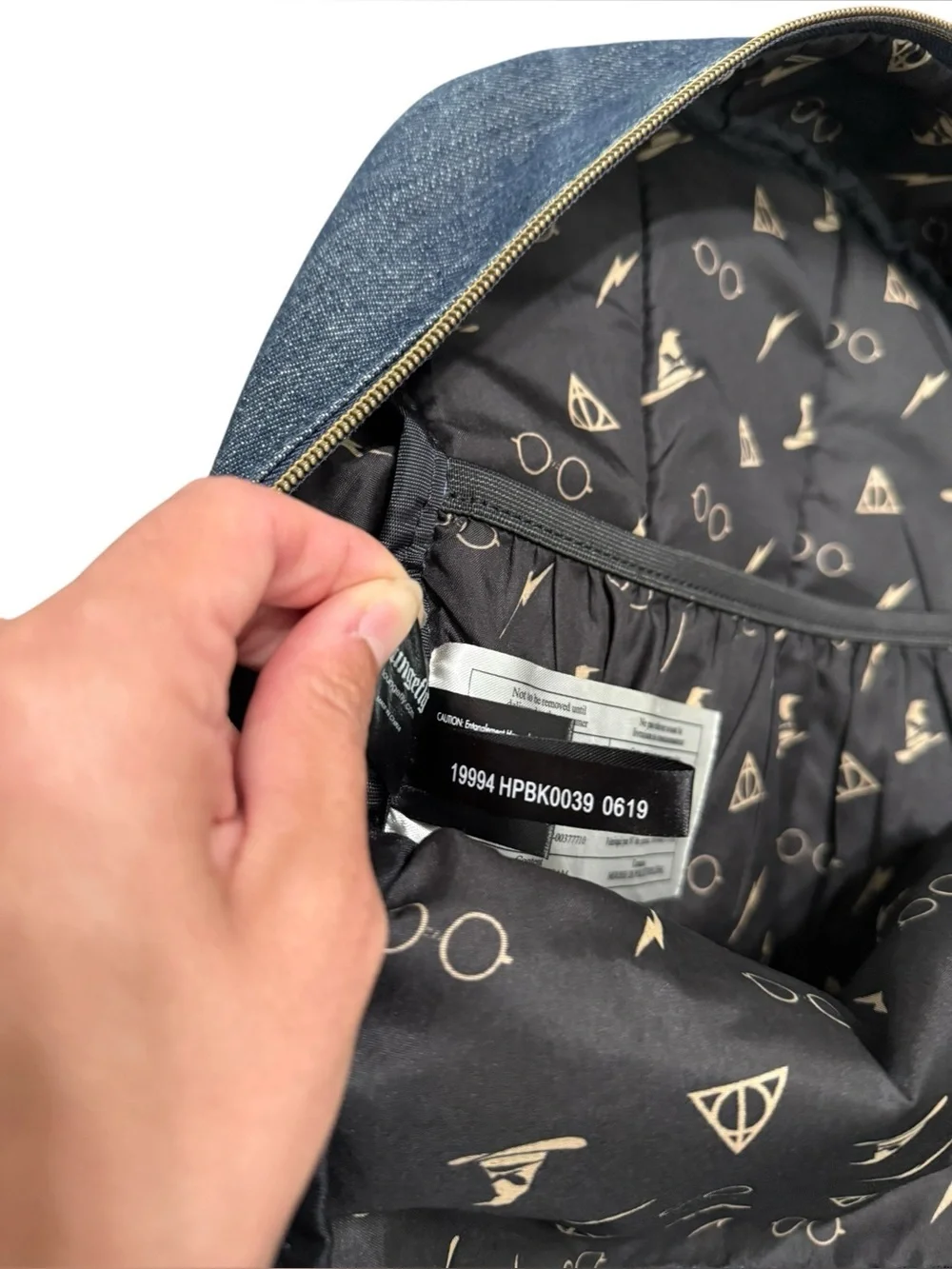 Loungefly x Harry Potter Denim Backpack with Faux Leather Trim